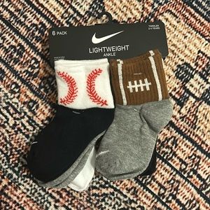 New 6 Pack Nike Toddler Socks 2-4 Years